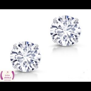 925 sterling silver 3mm round CZ stud earrings